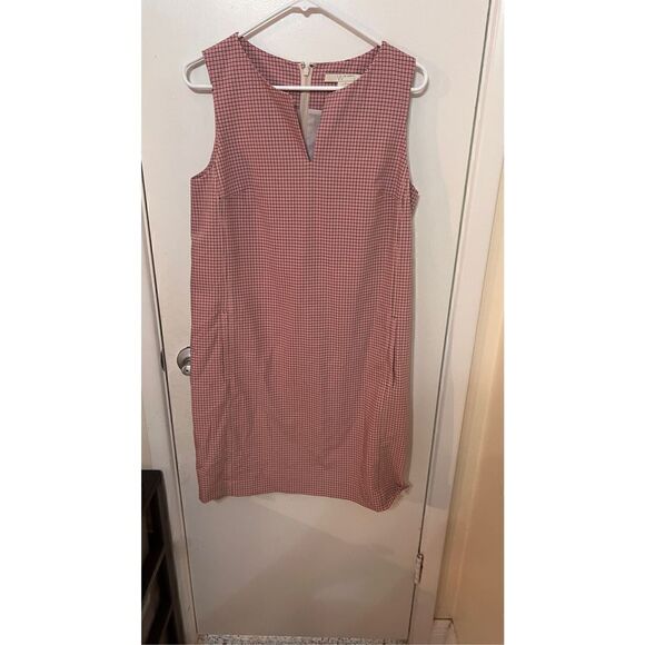 W BY WORTH PINK CHECKED SHIFT DRESS WOMENS SIZE 6 - Picture 1 of 10
